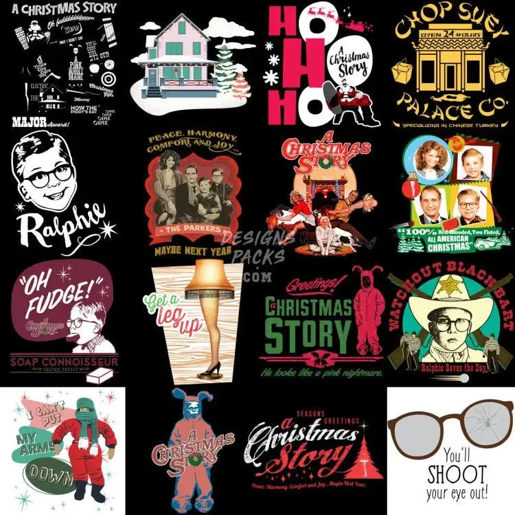 16 Christmas Story Movie Designs Bundle PNG