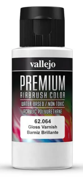 62.064 Vallejo Premium Airbrush Color Gloss Varnish 60ml