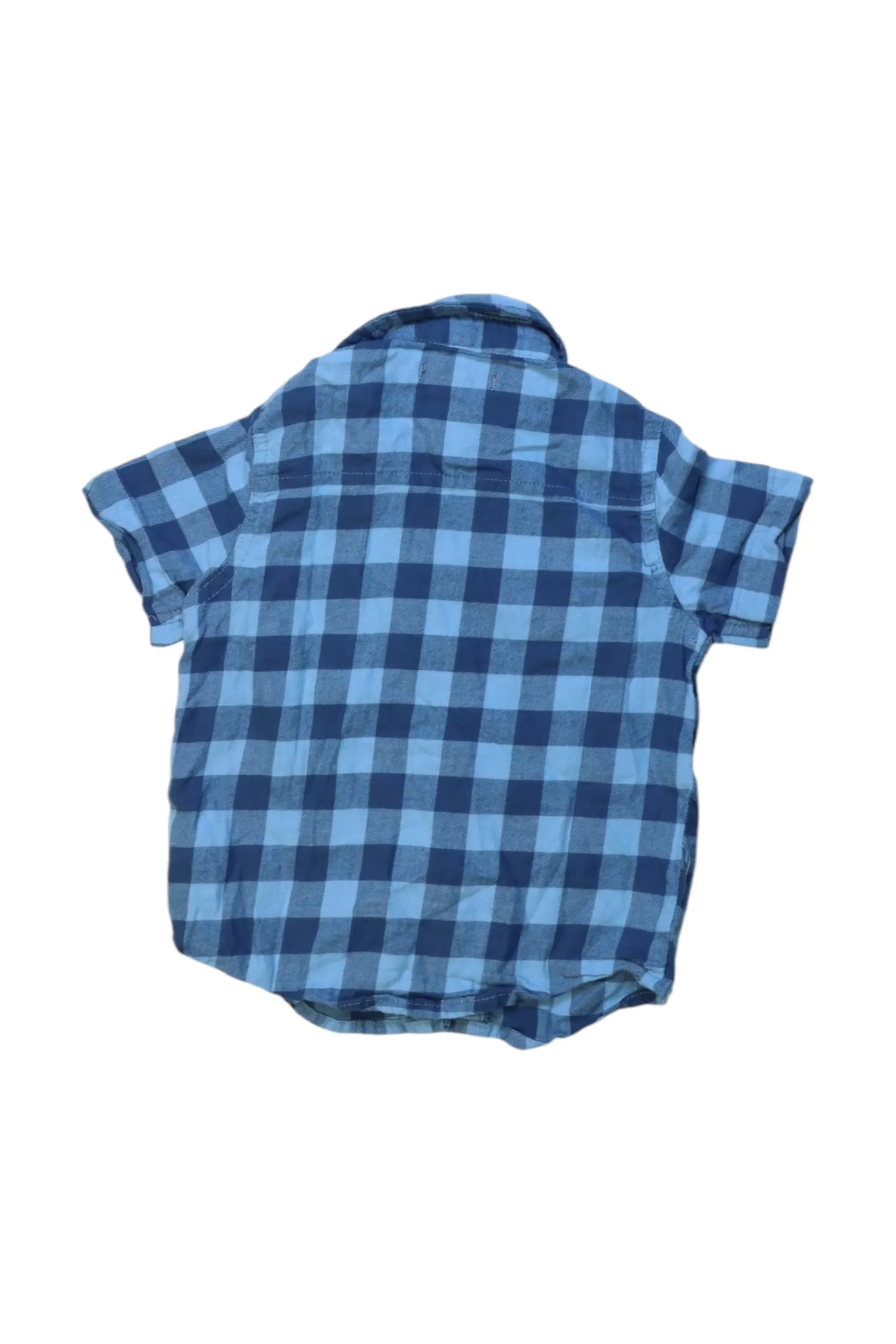 7 For All Mankind Short Sleeve Button Down Checkered Shirt, Size 2T