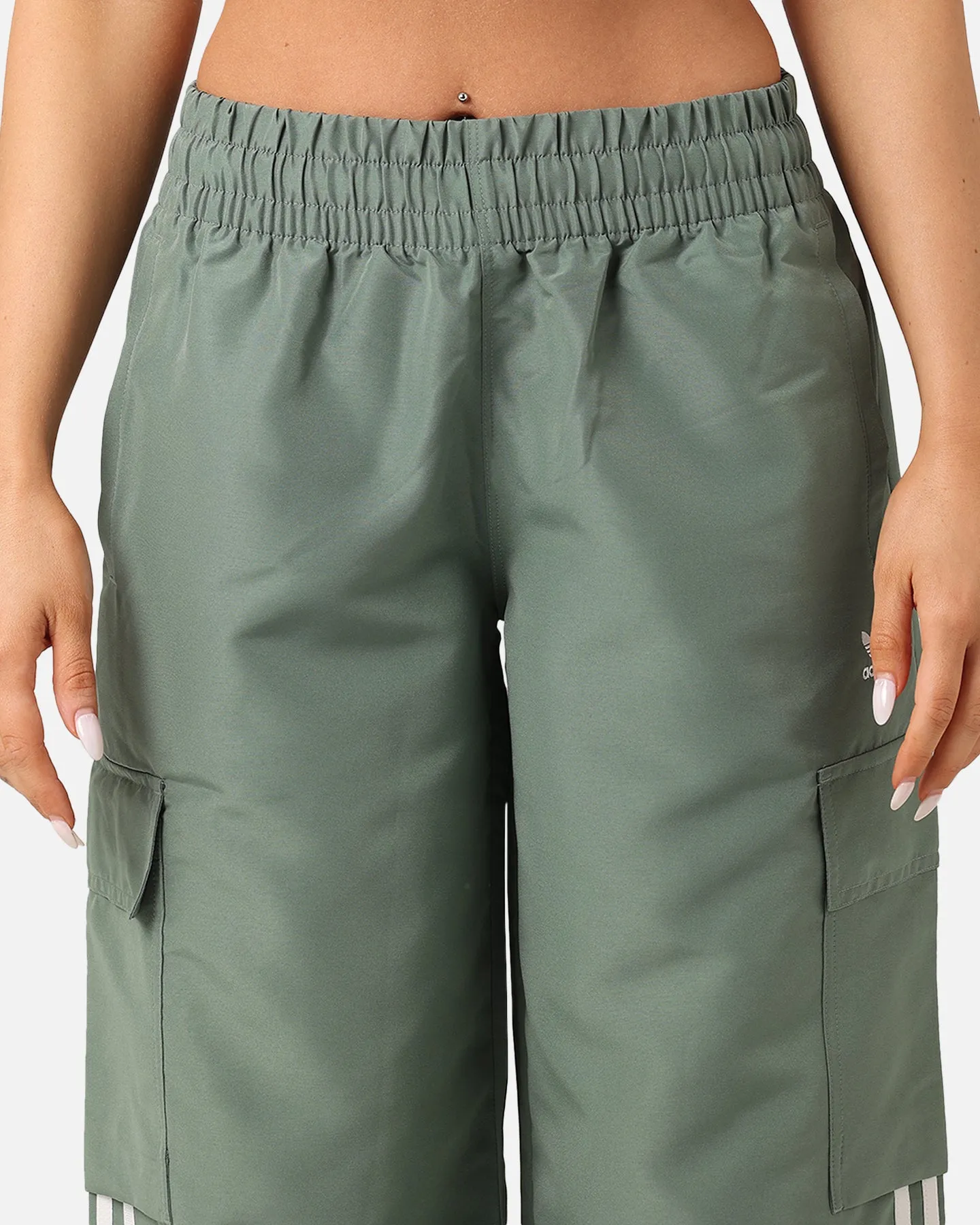 Adidas Women's 3 Stripes Cargo Pants Trace Green