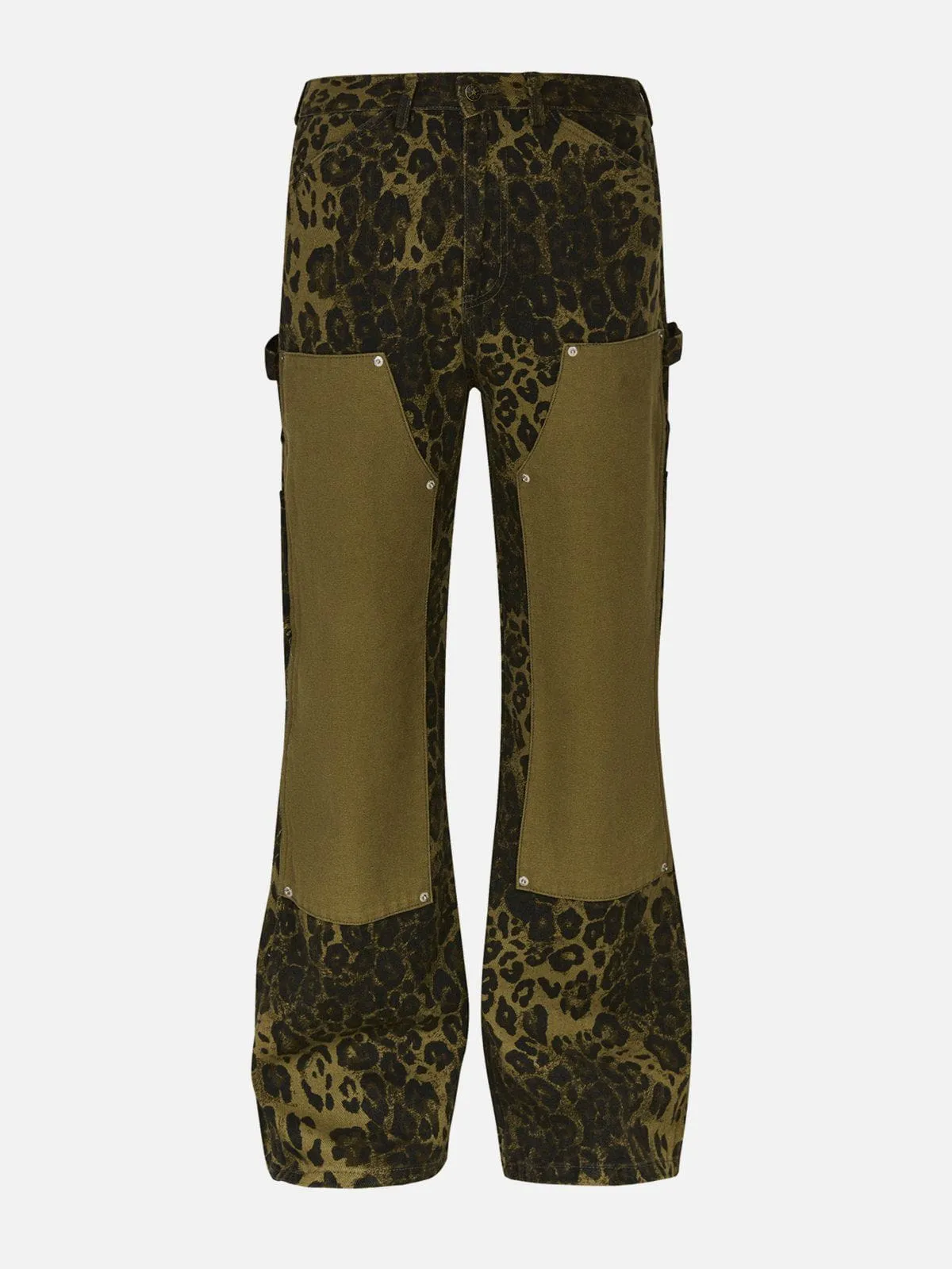 Aelfric Eden Leopard Print Patchwork Jeans