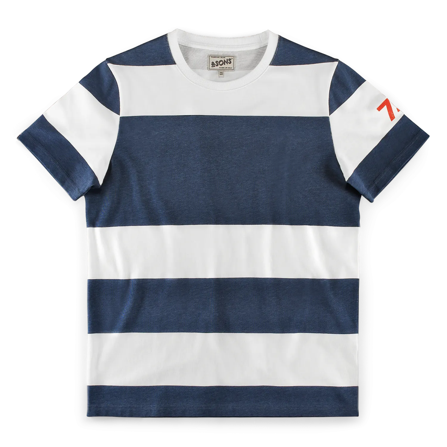 &SONS 75 T-Shirt Indigo Stripe