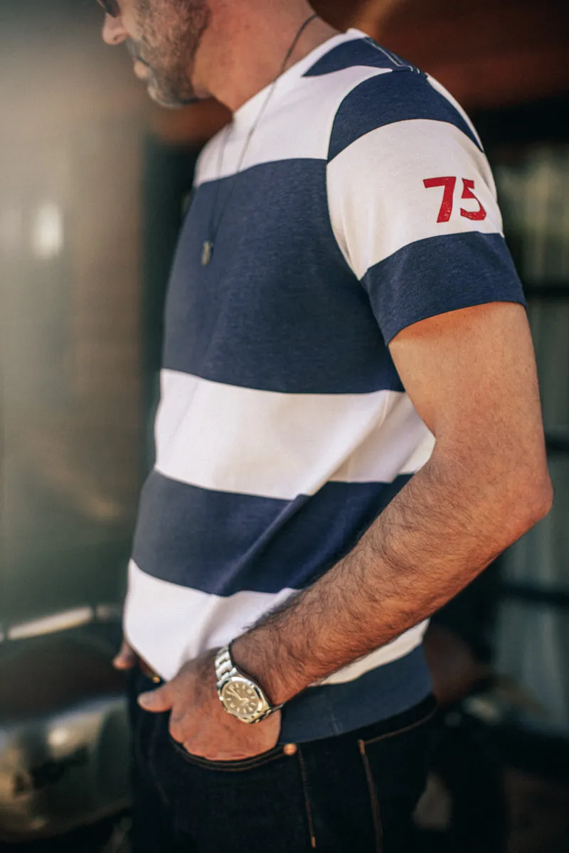 &SONS 75 T-Shirt Indigo Stripe