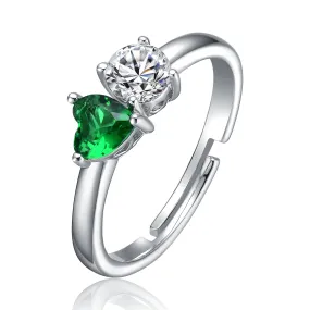 Anne Two-Stone Heart Promise Ring