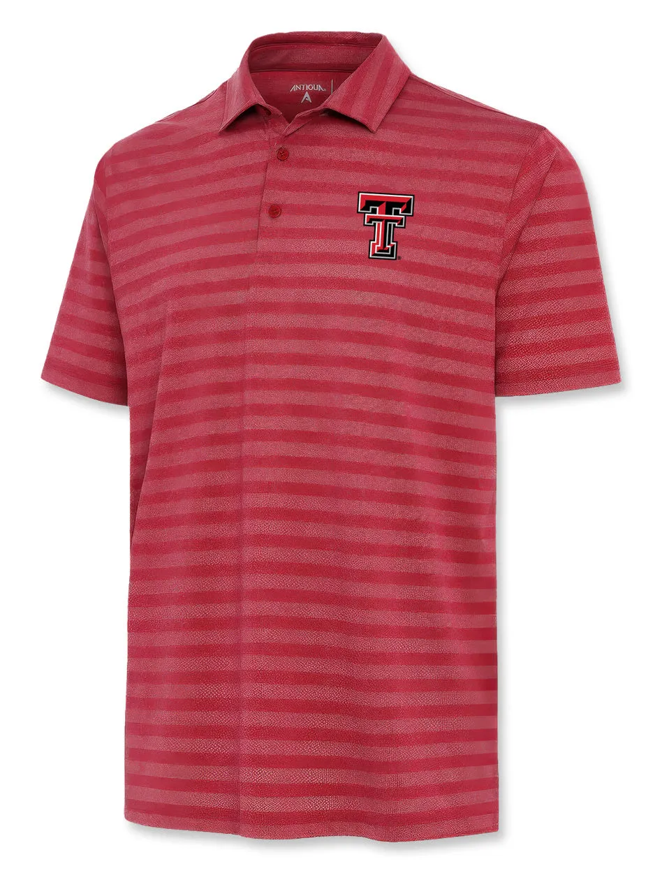 Antigua Texas Tech "Urge" Double T Mesh Stripe Polo