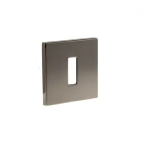 Atlantic Tupai Slim Square Key Escutcheon (Black Satin Nickel)