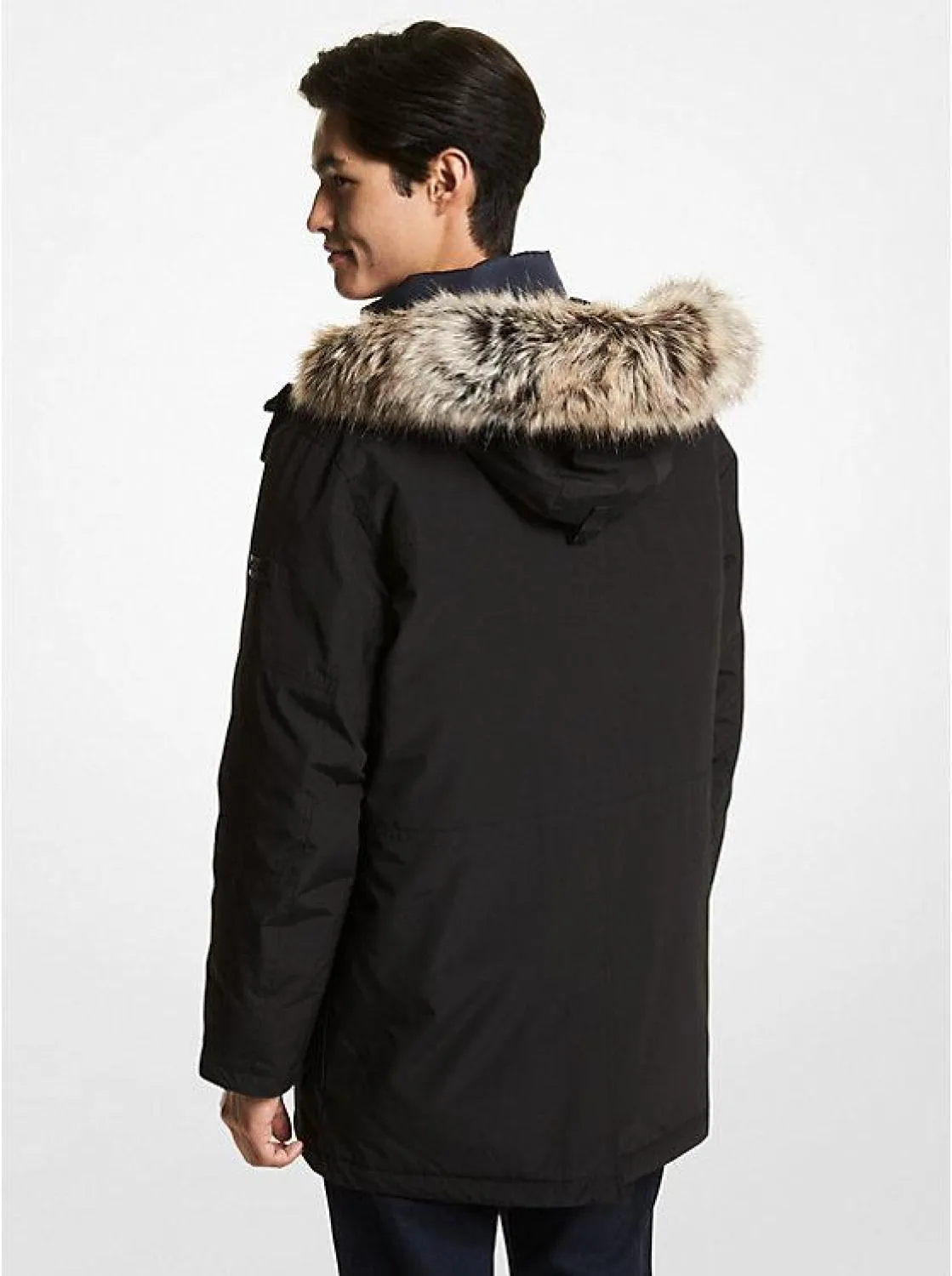 Benson Faux Fur Trim Woven Parka