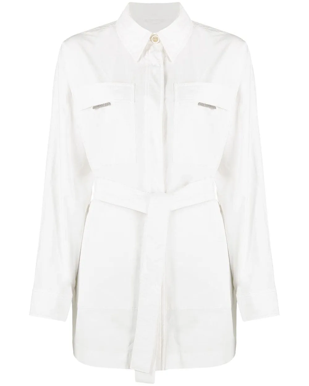 Bianco Taffeta Water Resistant Wrap Jacket