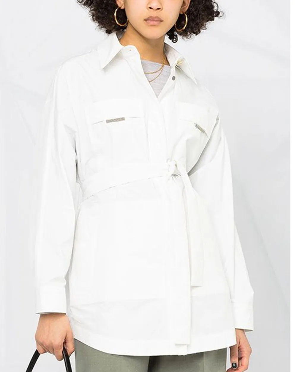 Bianco Taffeta Water Resistant Wrap Jacket