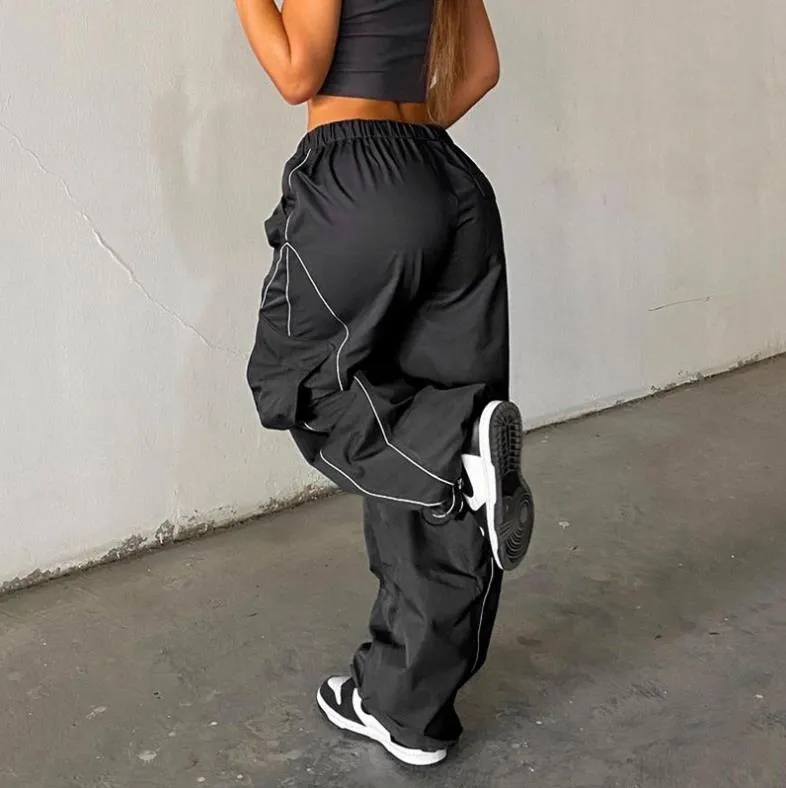 Big Cargo Pants Oversize Casual Wide Leg Parachute Trousers Pocket Jogger Sweatpants