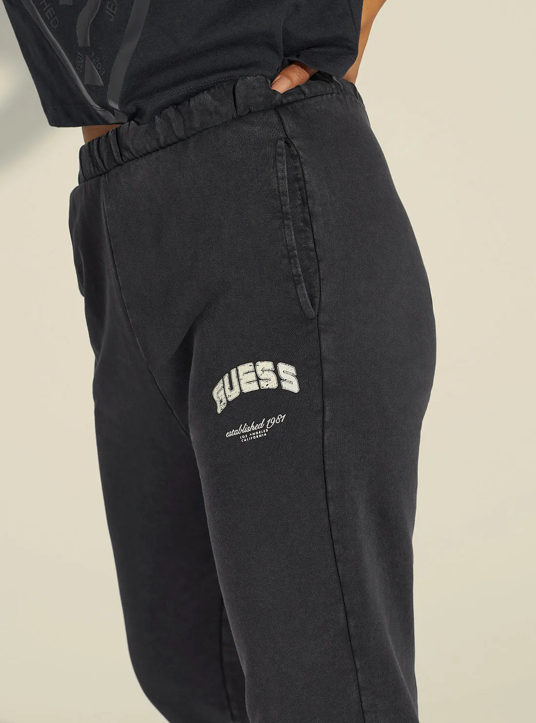 Black Bryony Active Logo Trackpants