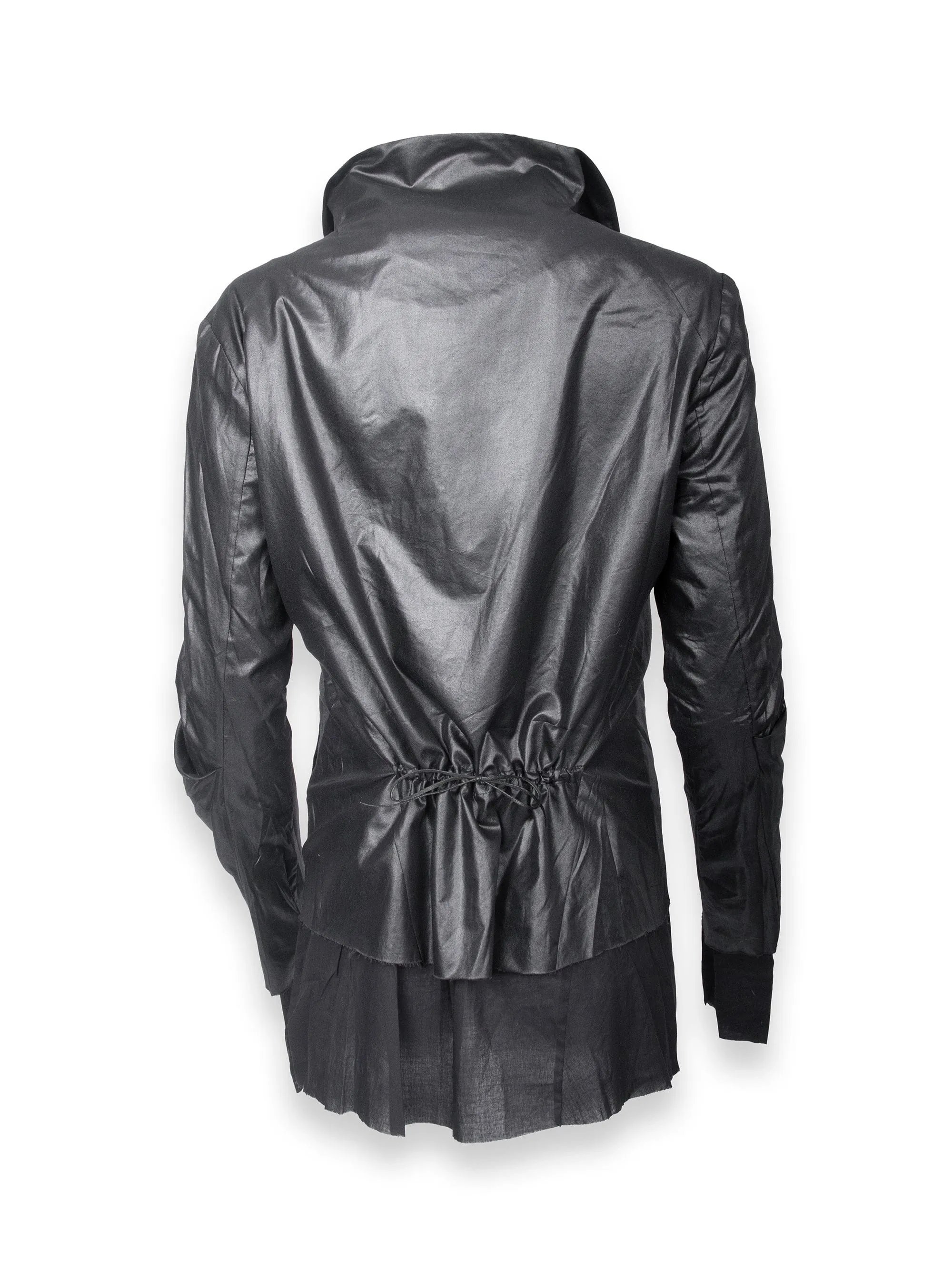 Black Rain Coat With A Silk Lining And Sleeves