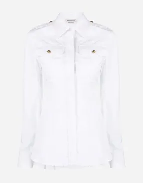 Box-Pleat Cotton Shirt