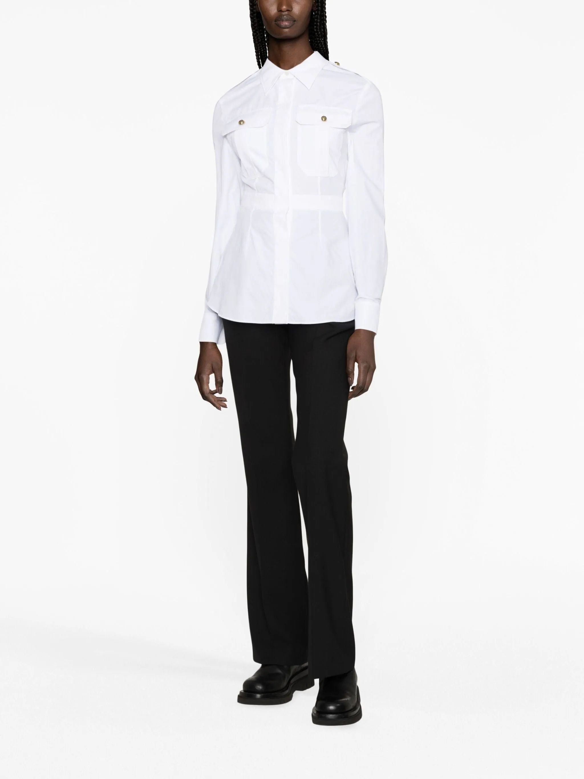 Box-Pleat Cotton Shirt