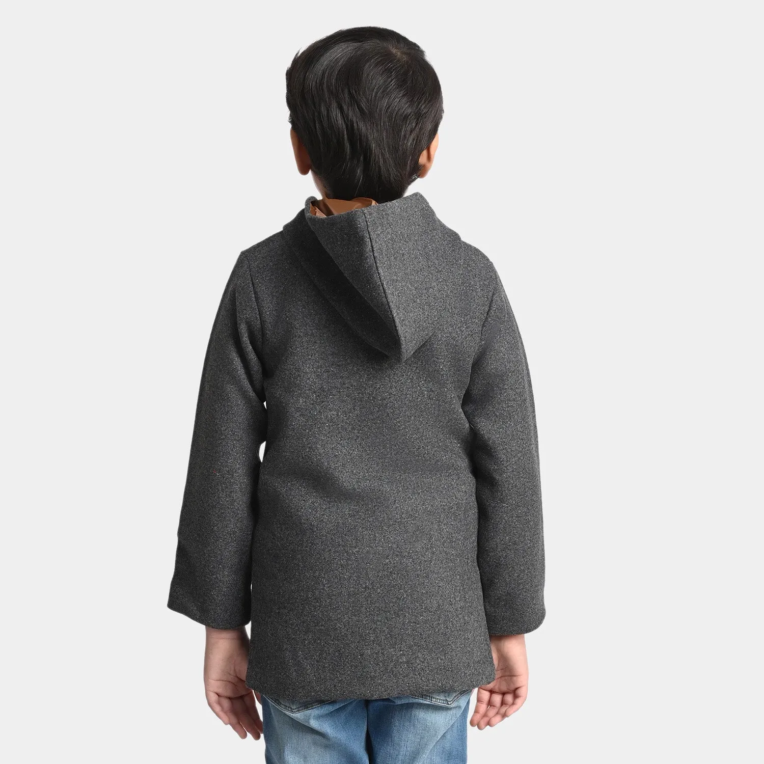 Boys Wool Trench Coat -Grey