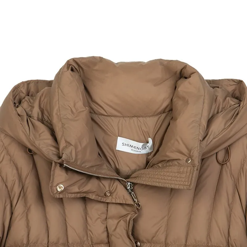 Camel Short Oversize Winter Down Jacket