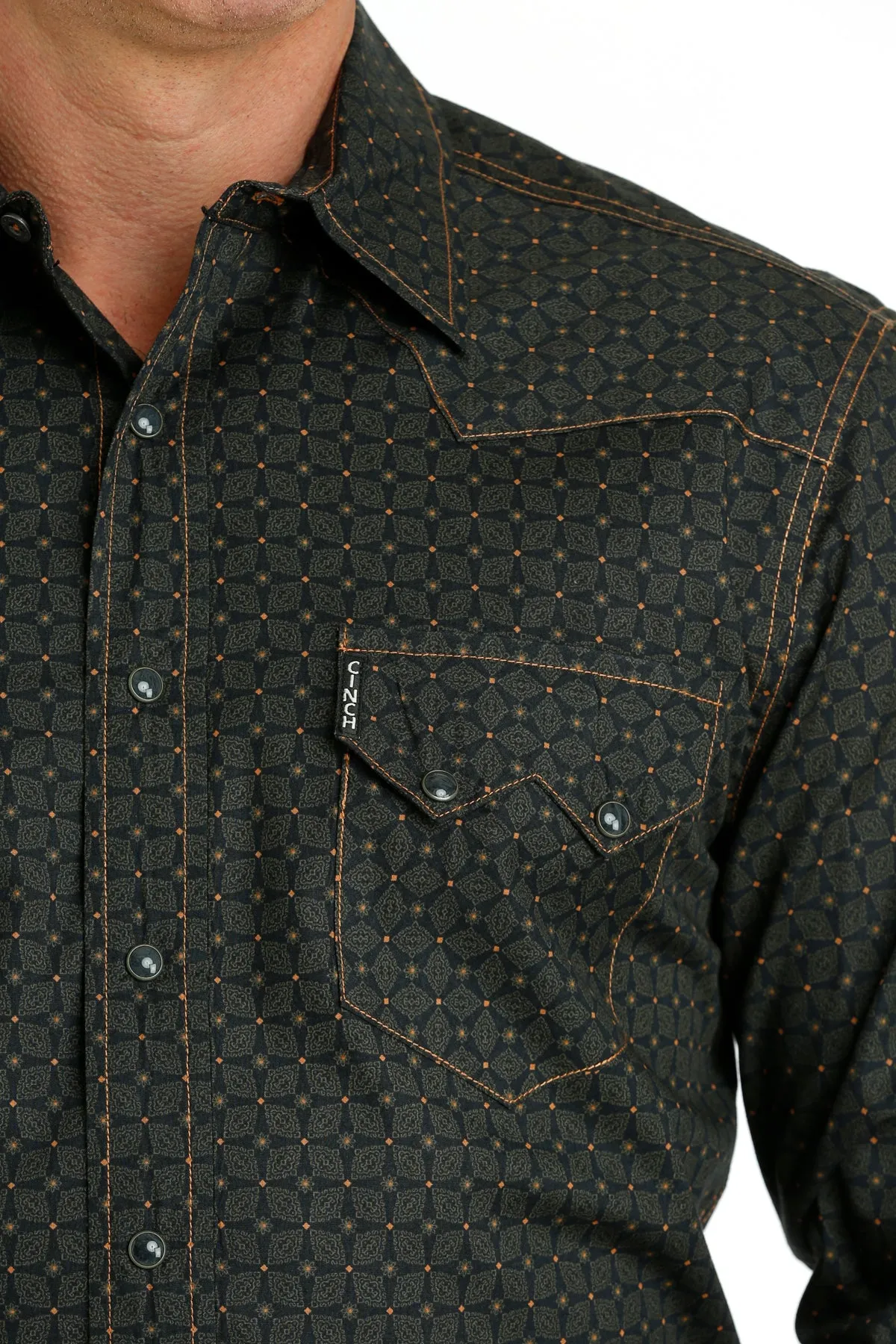 Cinch Men's Black Modern Fit Snap Western Shirt