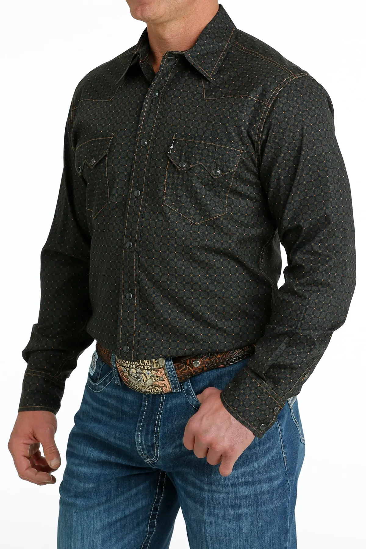 Cinch Men's Black Modern Fit Snap Western Shirt