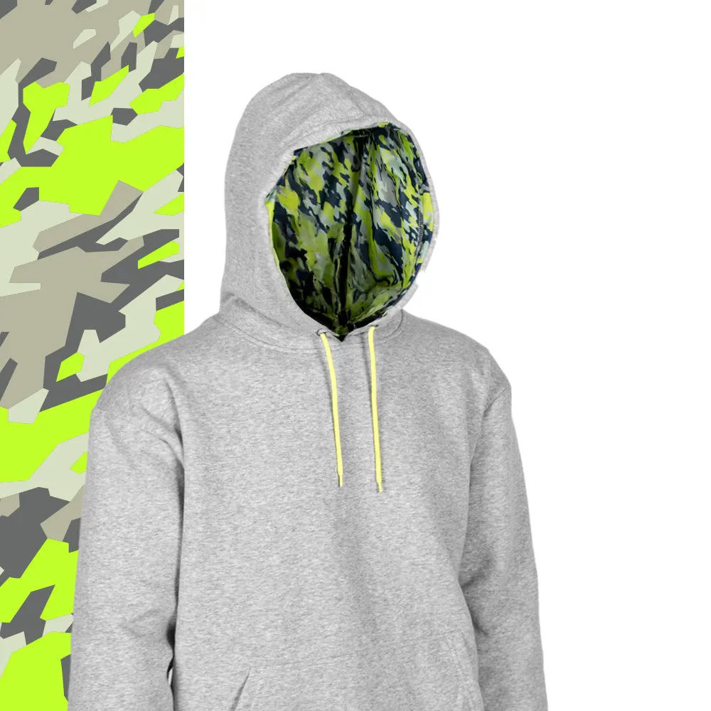 Classic Lined Hoodie | Geo Camo-Surge | Heather Grey