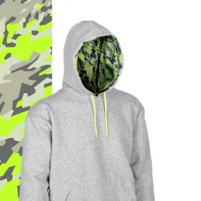 Classic Lined Hoodie | Geo Camo-Surge | Heather Grey