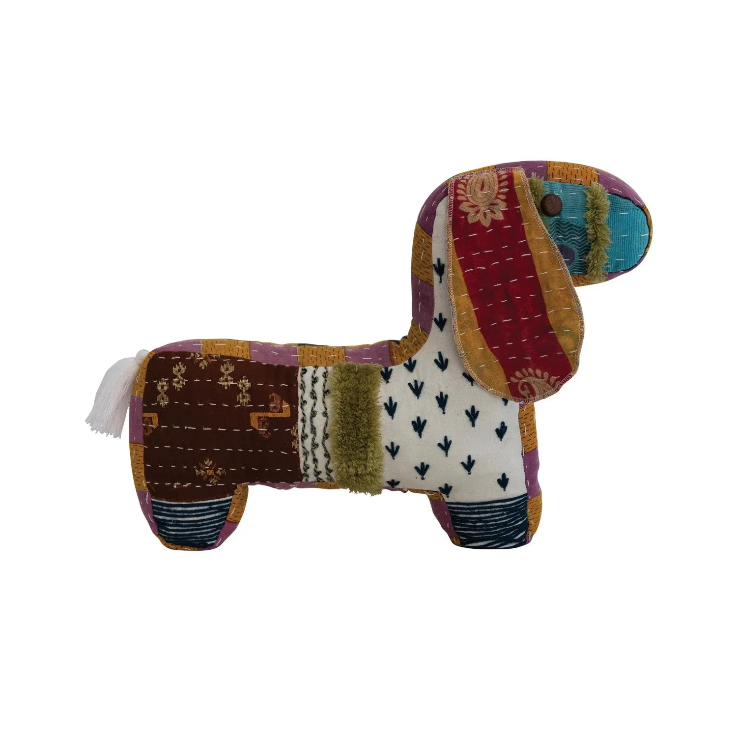 Cotton Kantha Dog Shaped Pillow