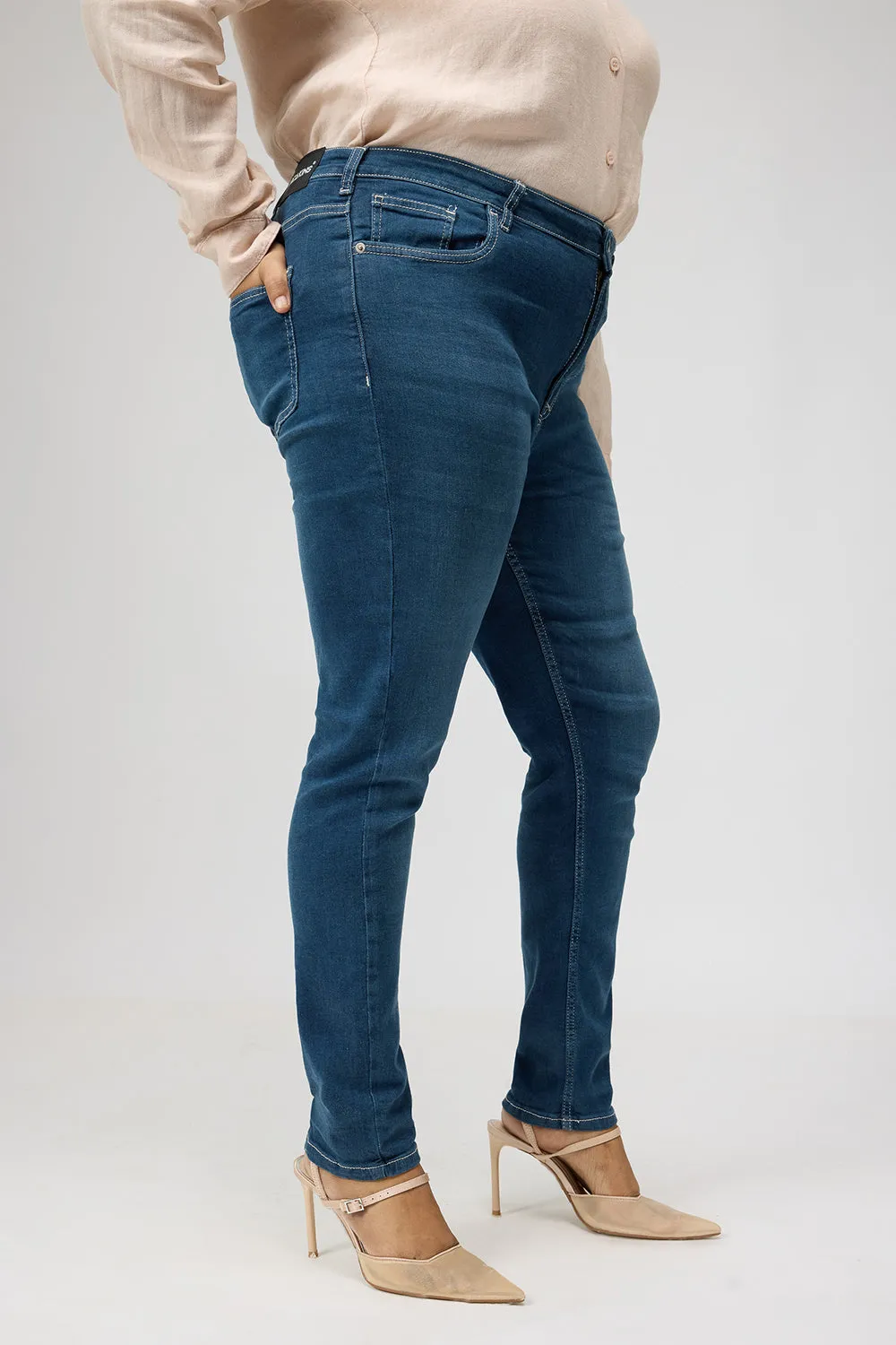 Curve Twilight Blue Denim Skinny Jeans