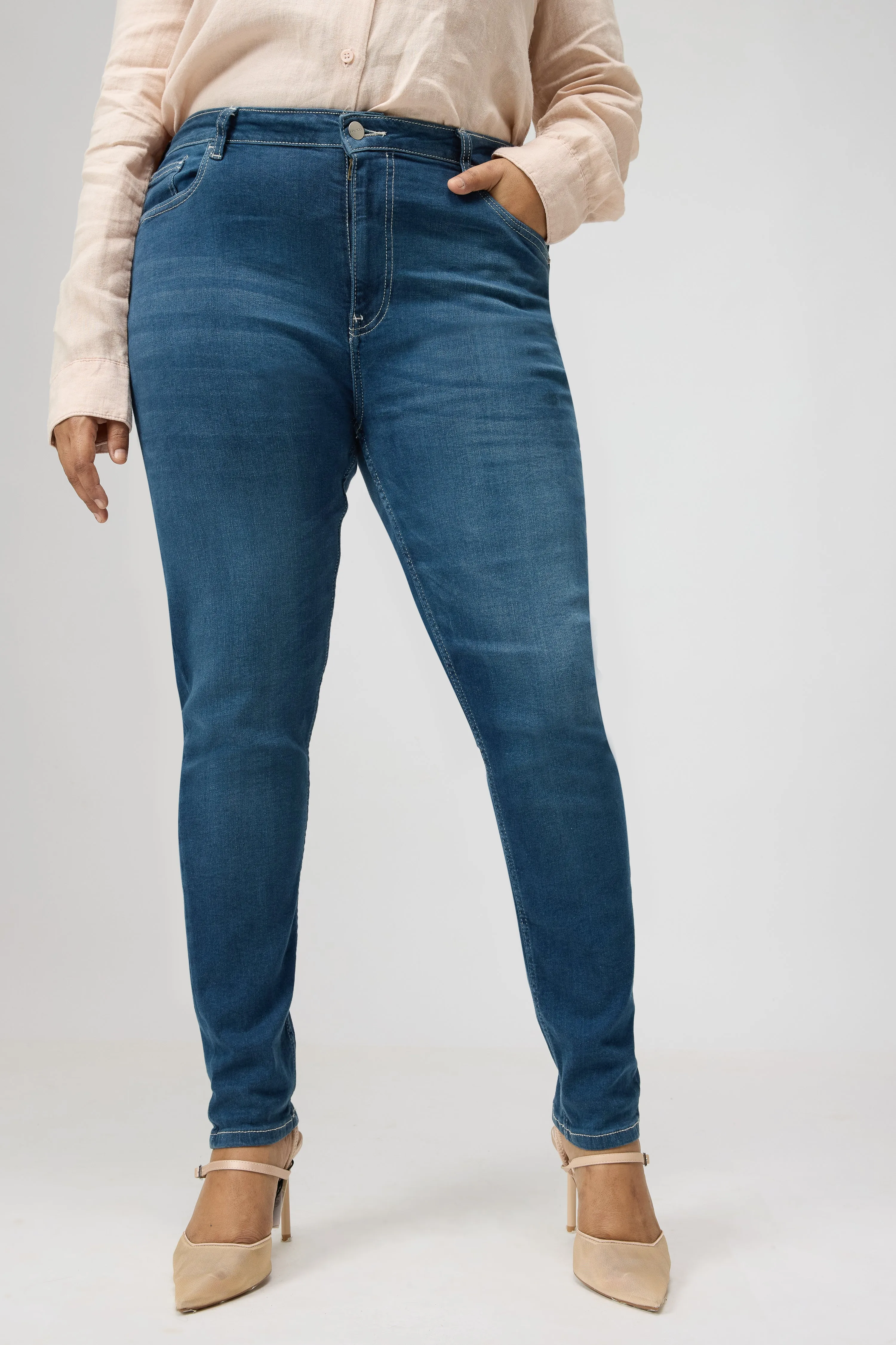 Curve Twilight Blue Denim Skinny Jeans