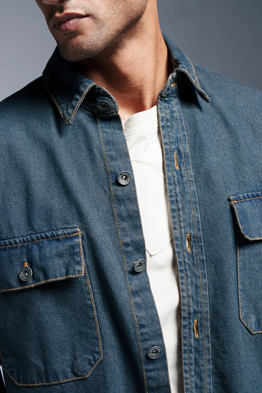 Cyber Blue Men's Denim Jacket