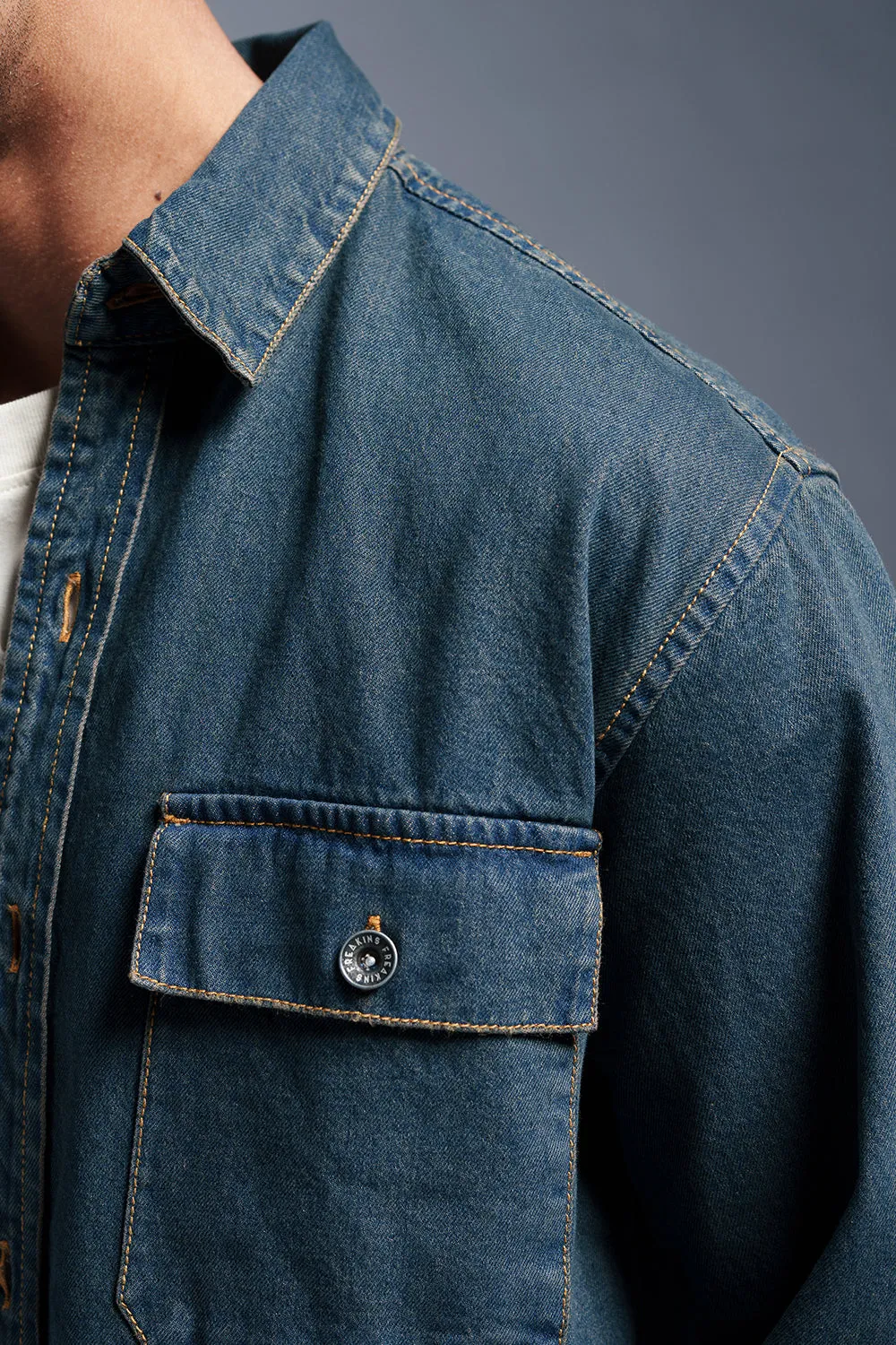 Cyber Blue Men's Denim Jacket