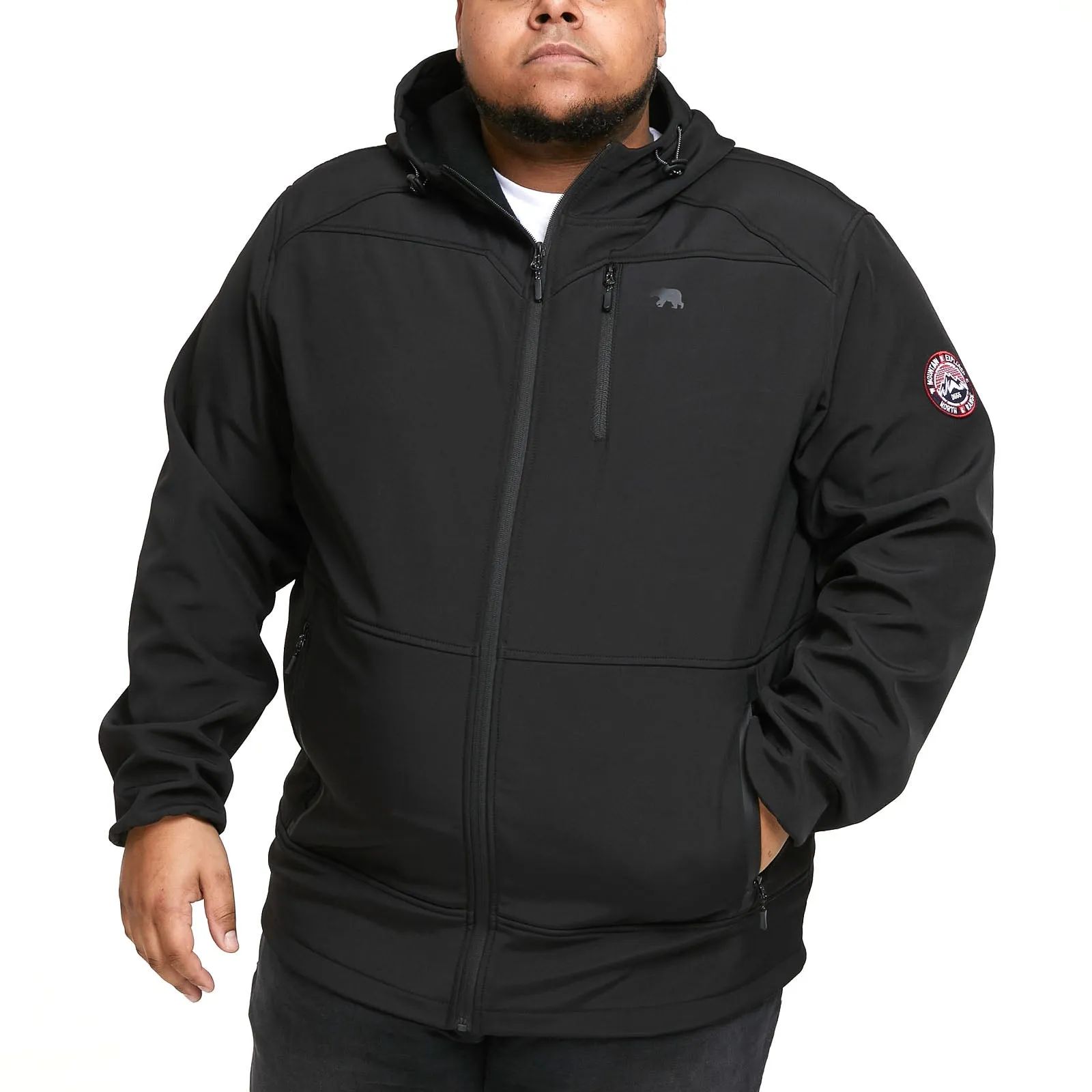 D555 Mens Christopher Big & Tall Water Resistant Softshell Jacket - Black