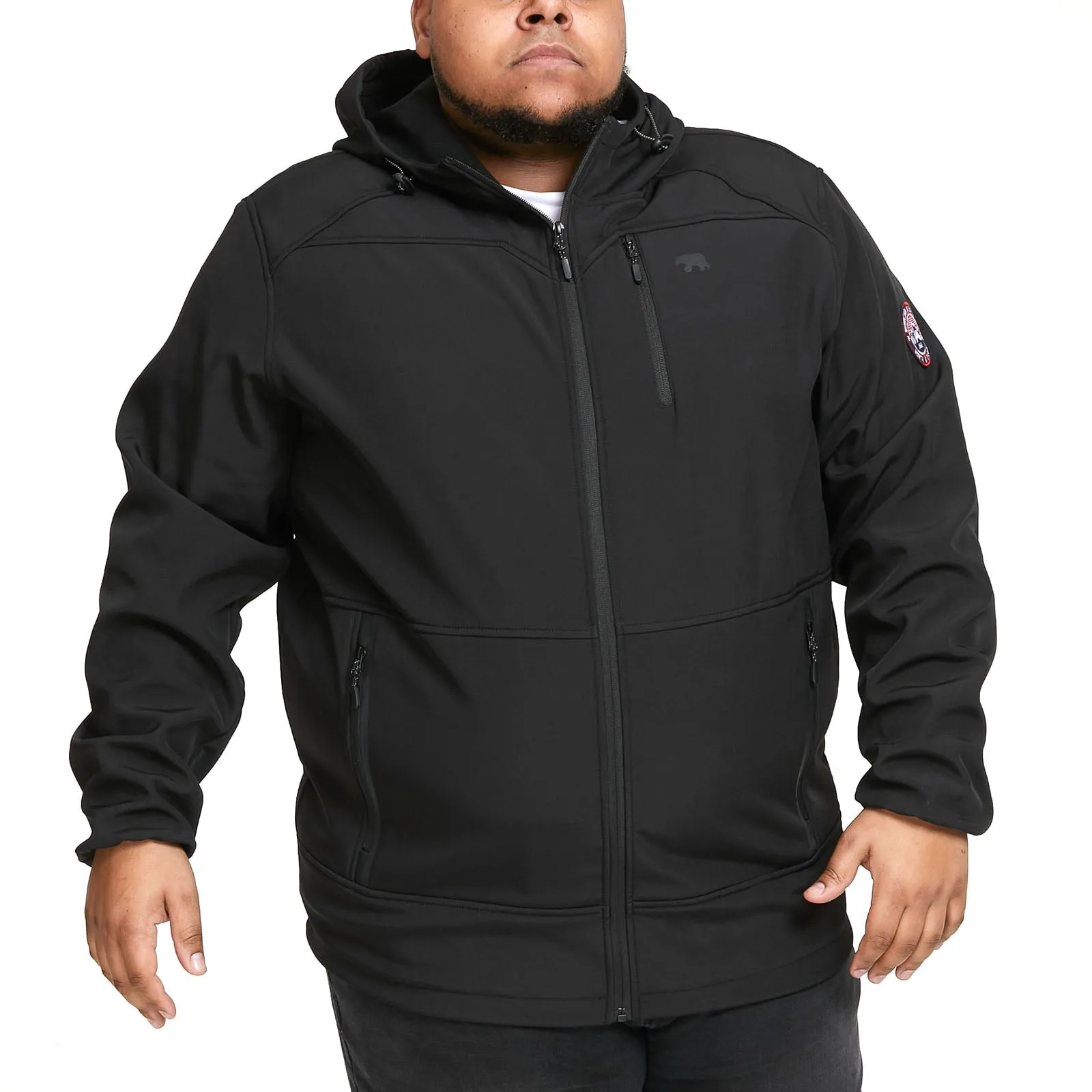 D555 Mens Christopher Big & Tall Water Resistant Softshell Jacket - Black