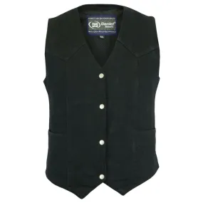 Daniel Smart Denim Classic Plain Sides Vest, Black