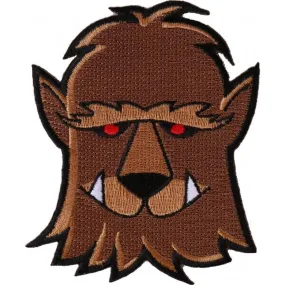 Daniel Smart Wacky Wolf Embroidered Iron On Patch, 2.9 x 3.5 inches