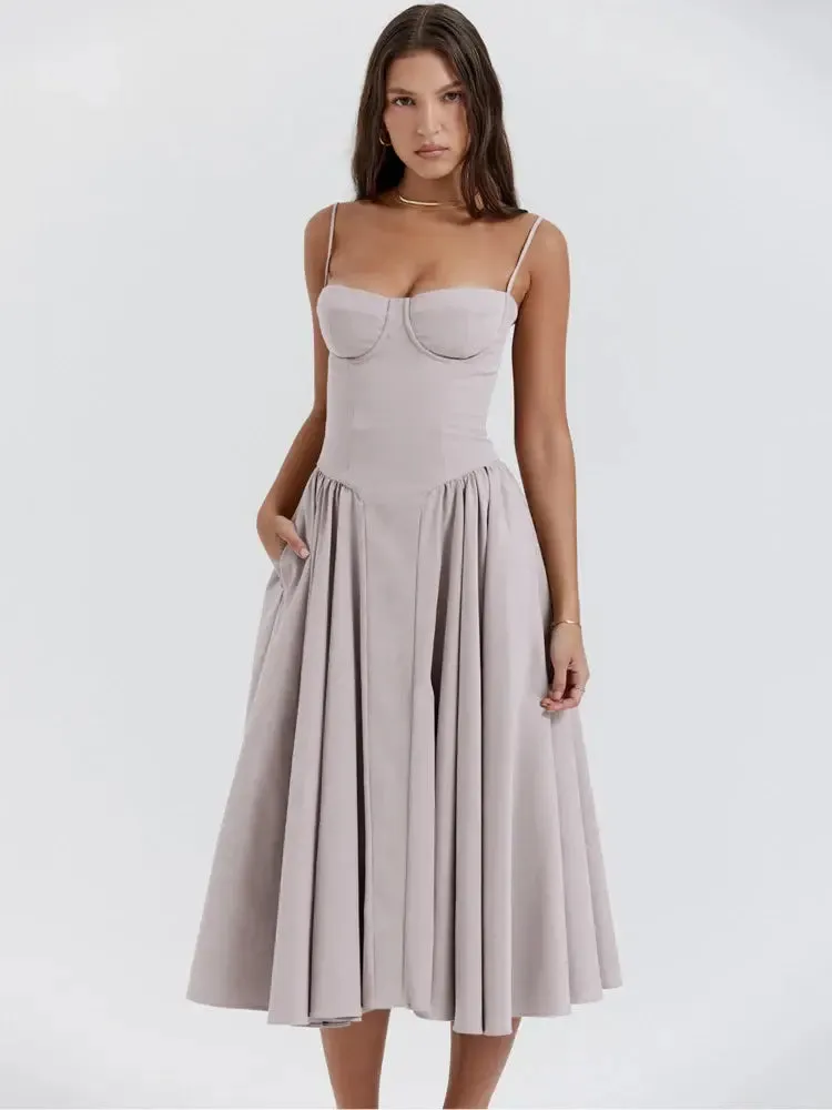 Elegant Spaghetti Strap Midi