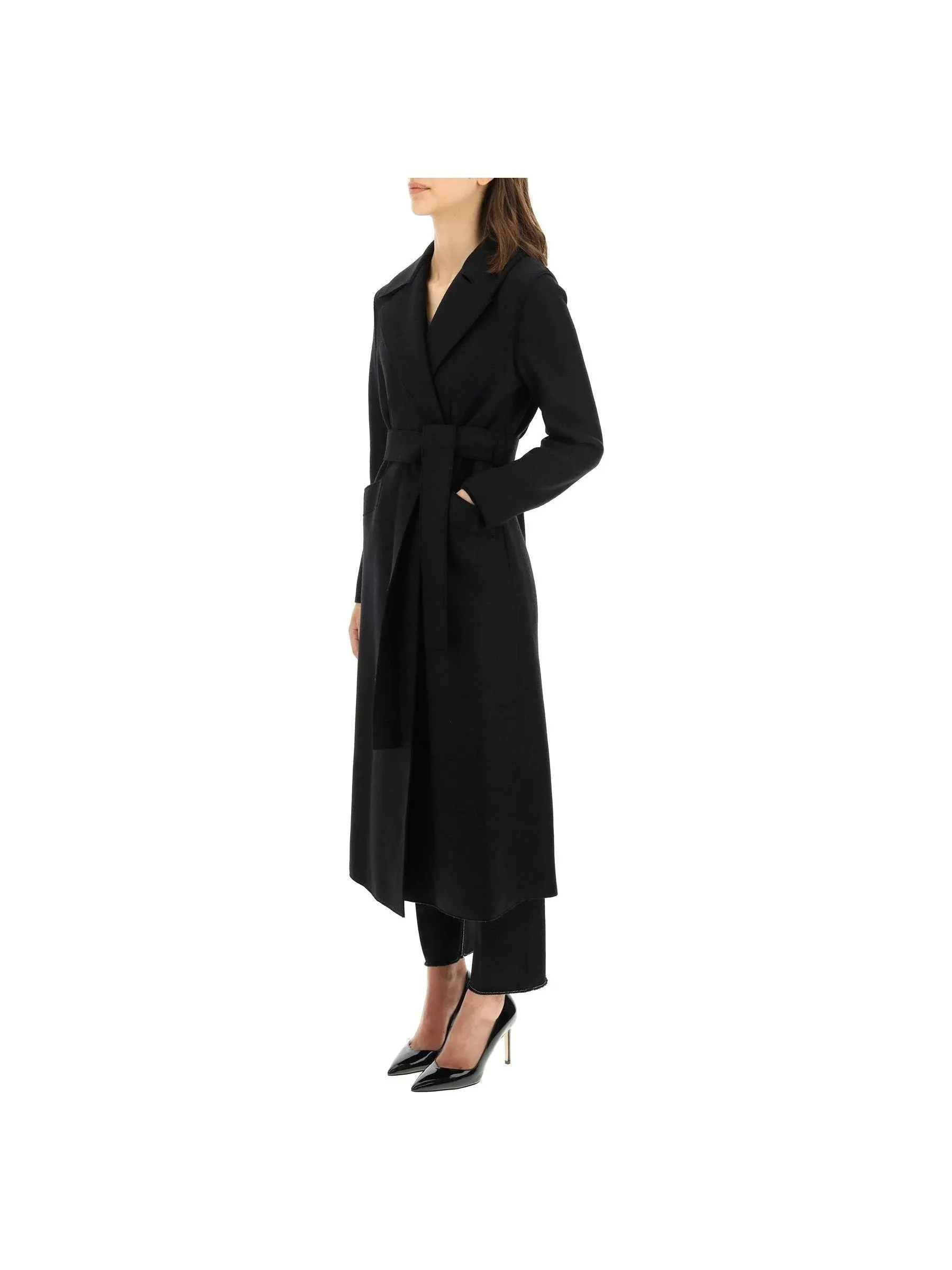 Extra-Long Pressed Wool Coat