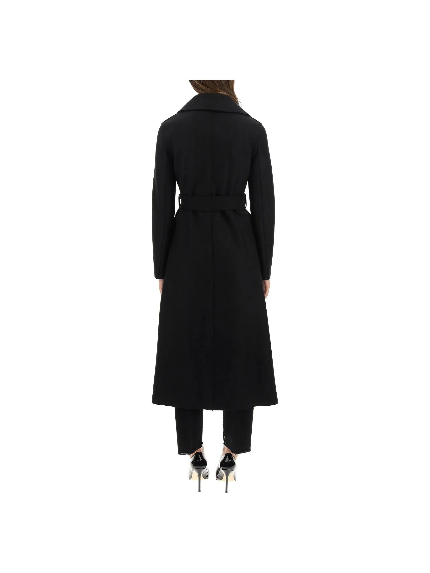 Extra-Long Pressed Wool Coat