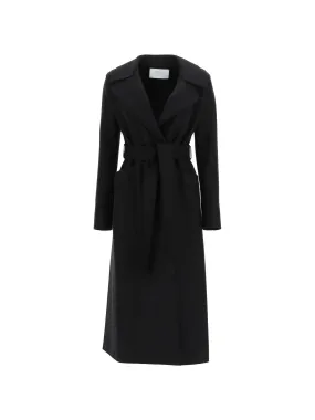 Extra-Long Pressed Wool Coat