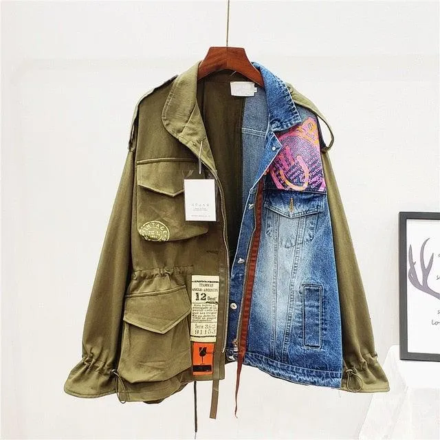 Fling - Denim Patchwork Jacket SALE