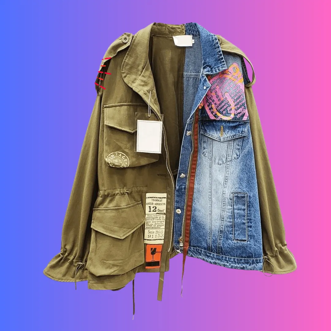 Fling - Denim Patchwork Jacket SALE