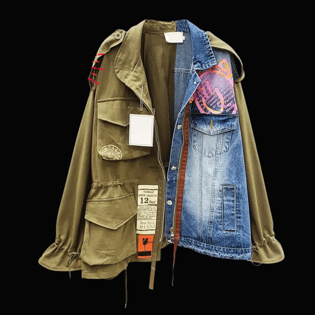 Fling - Denim Patchwork Jacket SALE