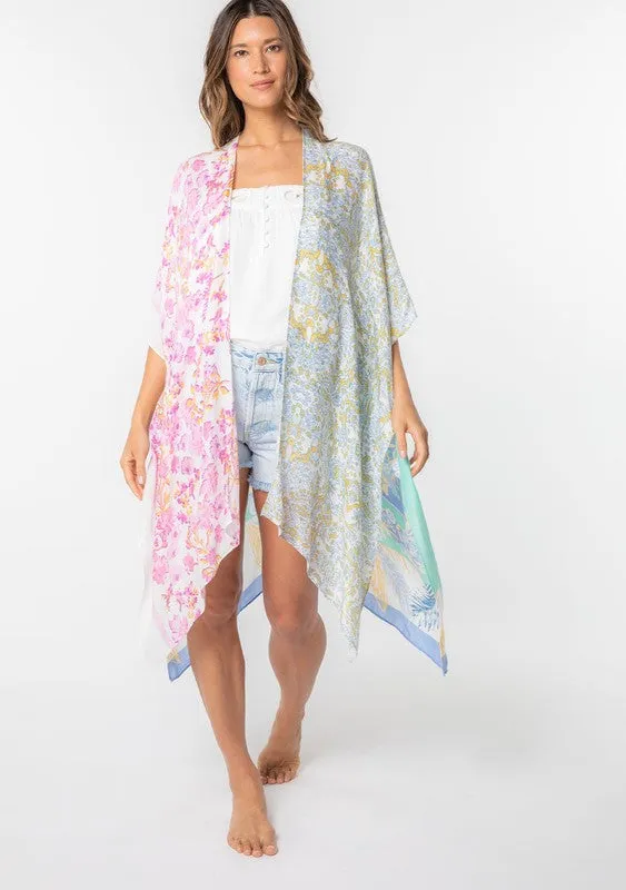 Floral Multi Bohemian Open Front Kimono