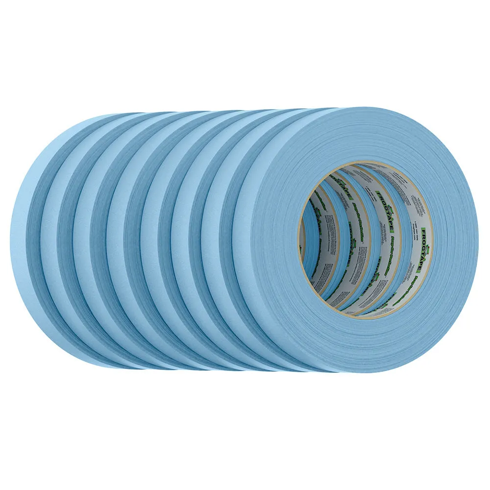 FrogTape CP 250 Medium-High Adhesion Masking Tape - 18MM x 55M x 8-Pack - Light Blue - Rated for 250?F