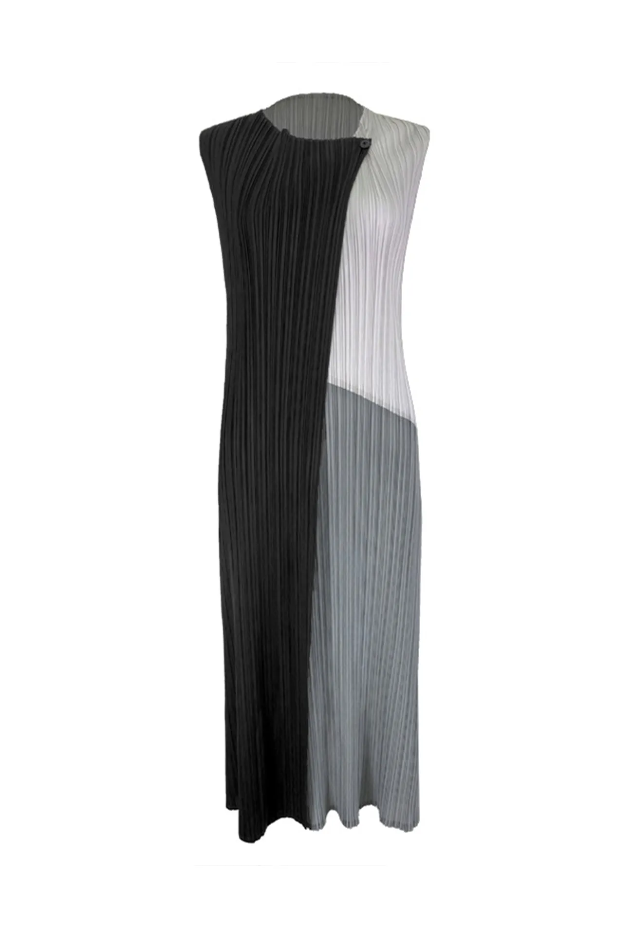 Full Pleated Sleeveless Maxi Dress