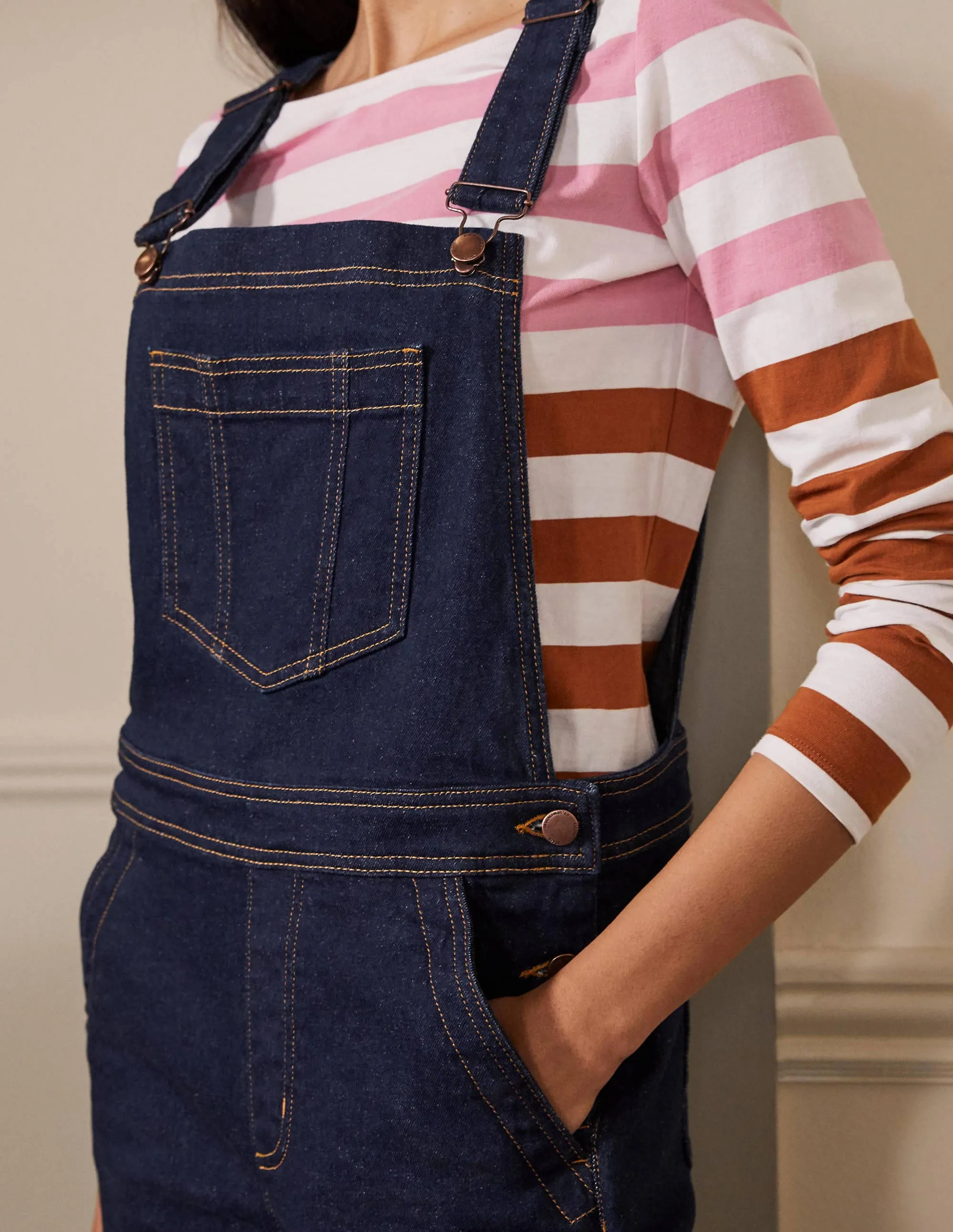 Girlfriend Dungarees-Indigo