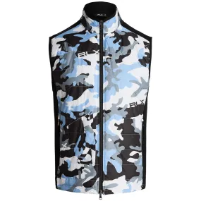 Golf-Camo Hybrid Full Zip Vest Polo Black/Office Blue Driver camo - SS24