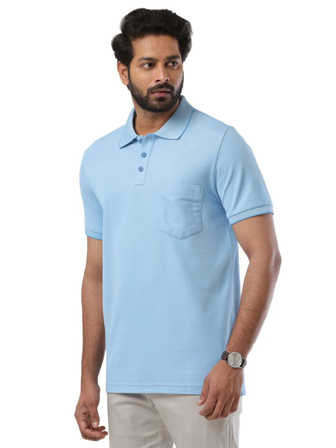 Golf Polo - Pastel Blue T-Shirts For Men | Ariser