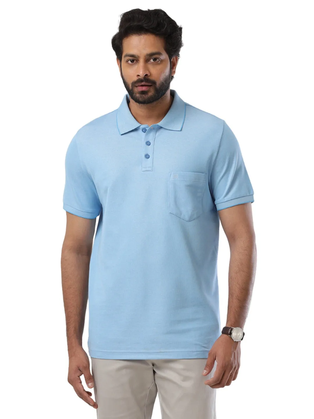 Golf Polo - Pastel Blue T-Shirts For Men | Ariser