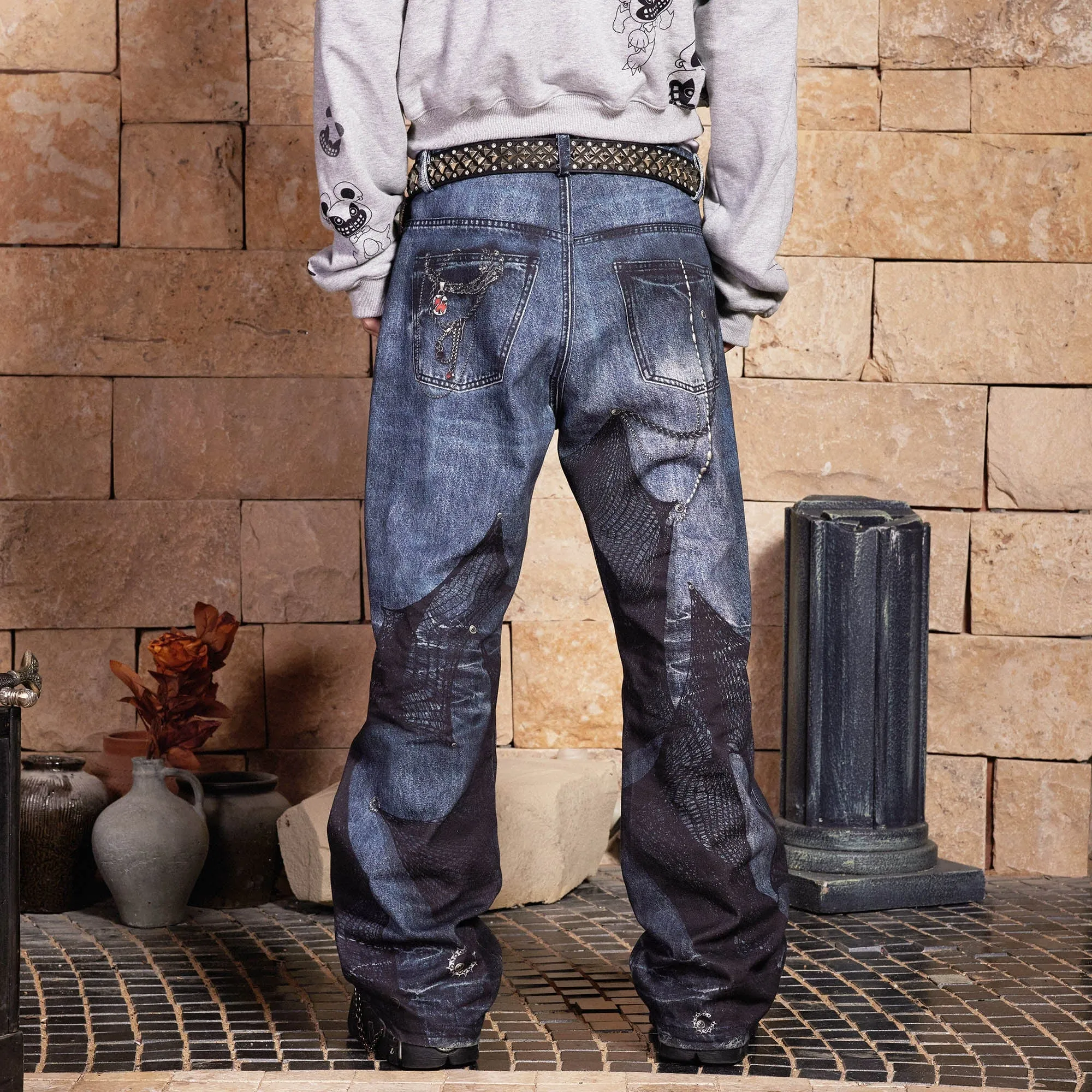 Gothic Chain Straight Jeans