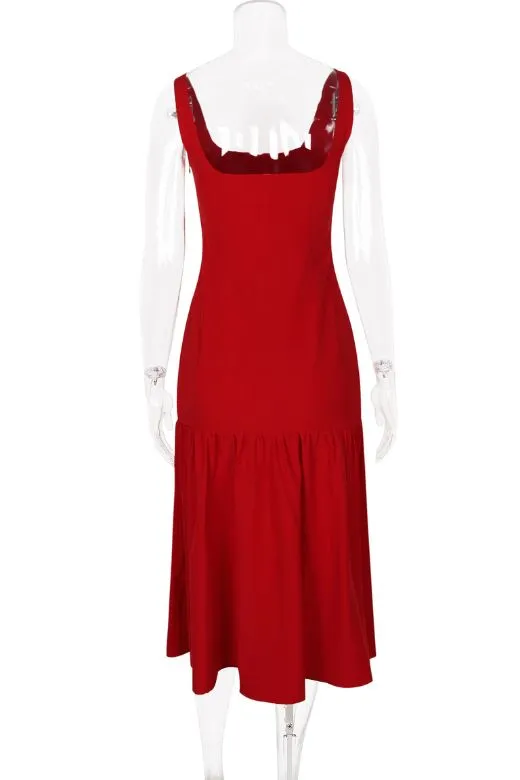 Harriet Bodycon Midi Dress - Lipstick Red