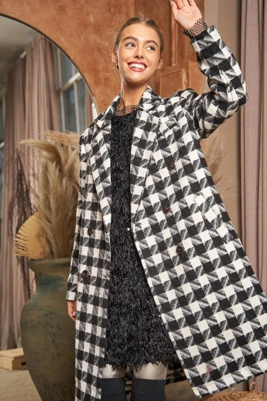 Hassie Knit Tweed Double Button Coat Jacket